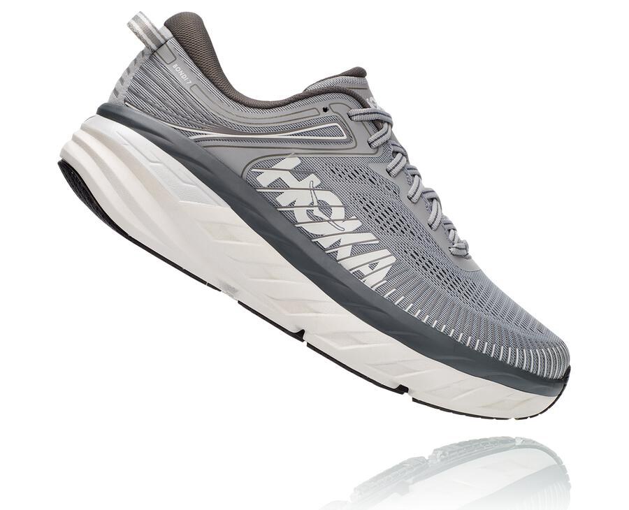 Tenis Hoka One One Hombre Grises - Bondi 7 - NWIL97620